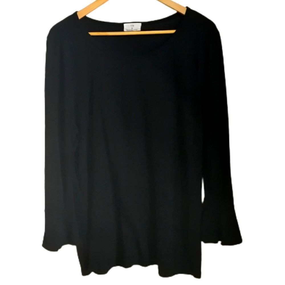 Anthropologie / t.la Black Cotton & Modal Casual Long Sleeves T-Shirt Sz Medium